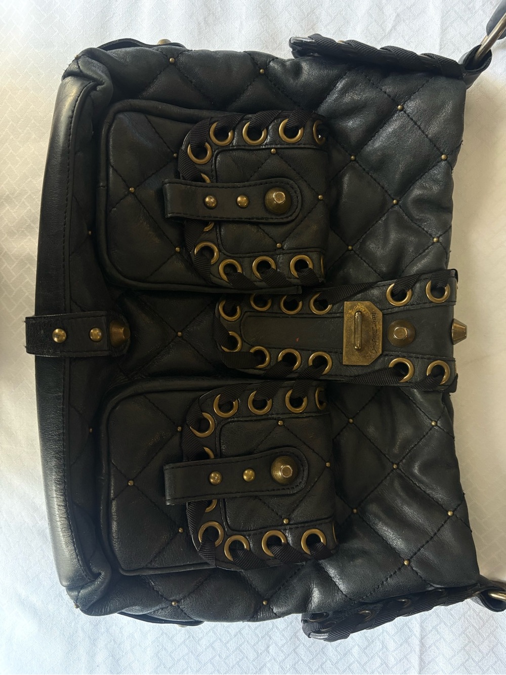 authentic Betsey Johnson Y2K vintage punk glam shoulder bag 🖤 - Picture 12 of 16